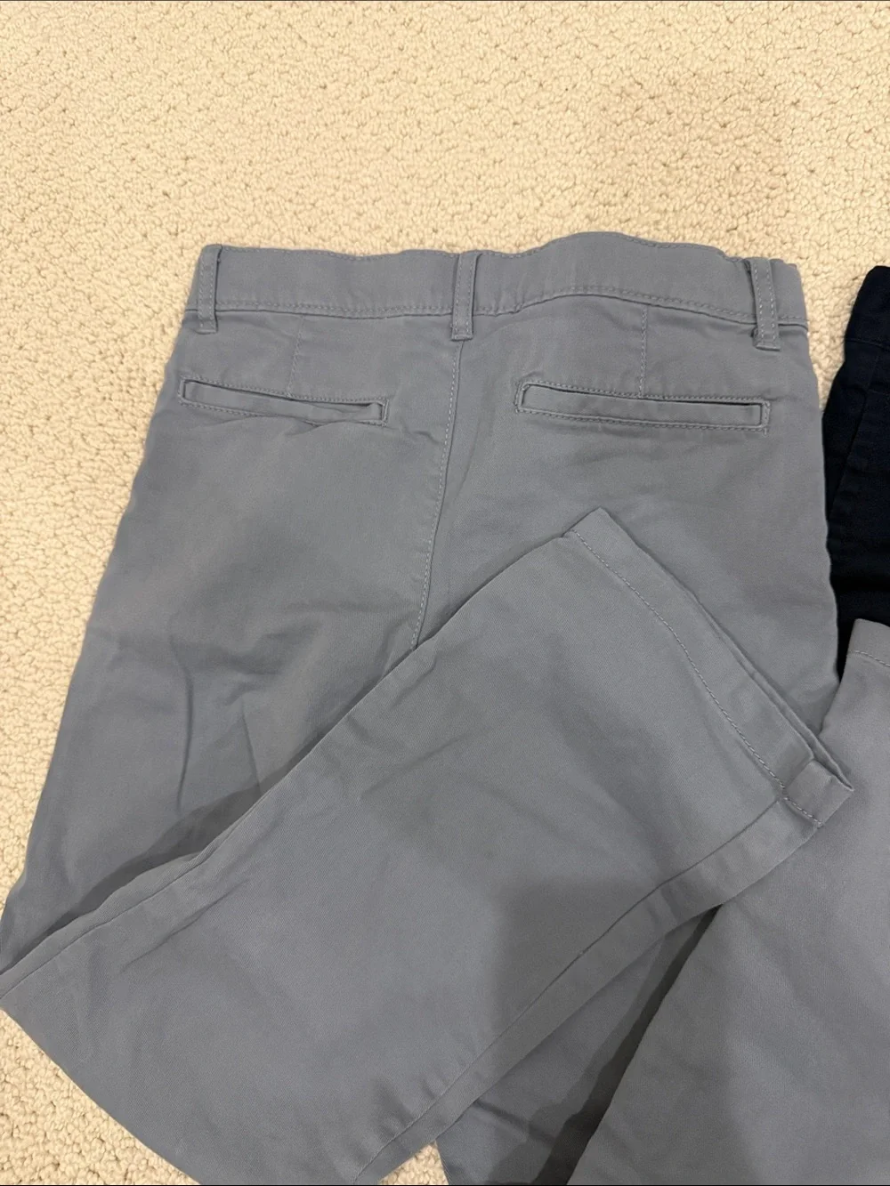 Bundle of 2: Boy’s Stretch Chino Pants - Light Gray & Navy